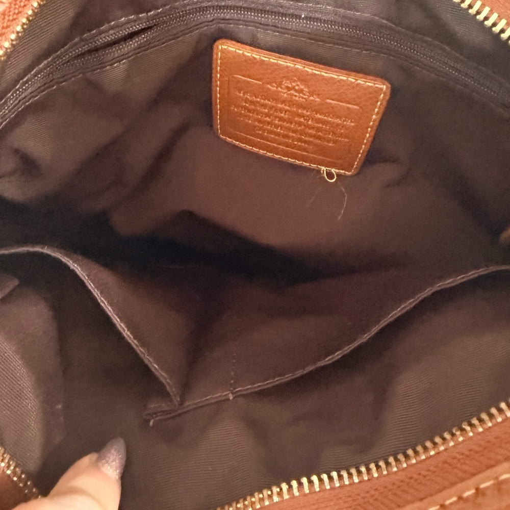 Coach Signature Brown and Tan Crossbody Bag and Wristlet and Card Holder - Picture 7 of 16